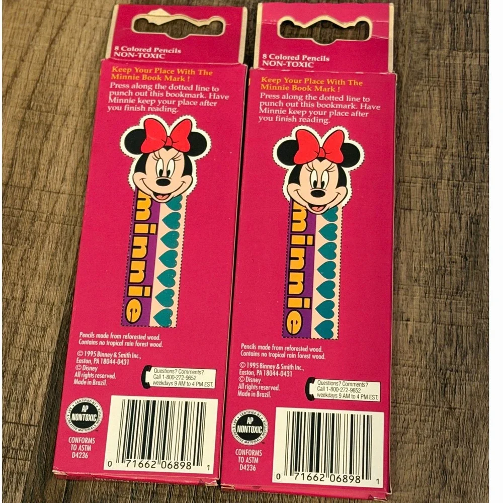 Vintage 1995 Crayola Mickey's Stuff for Kids 8 Colored Pencils 2-Pack Minnie 90s